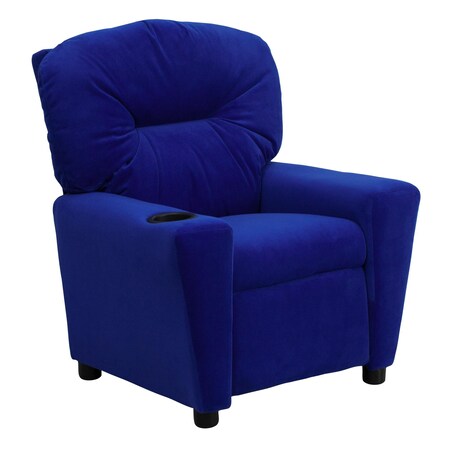 Flash Furniture Kids Recliner, 25" to 39" x 28", Upholstery Color: Blue BT-7950-KID-MIC-BLUE-GG